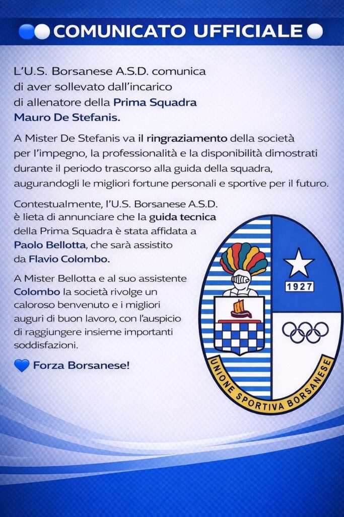 Comunicato ufficiale febbraio 2026
